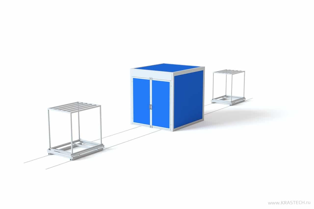 Проходная печь полимеризации со сквозной загрузкой — 3D-схема КРАСТЕХ